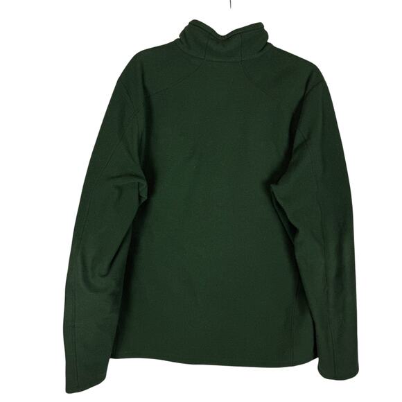 L.L.Bean Sweatshirt Mens Large Green Slightly Fitted Fleece Full Zip Mock Neck - Picture 2 of 10